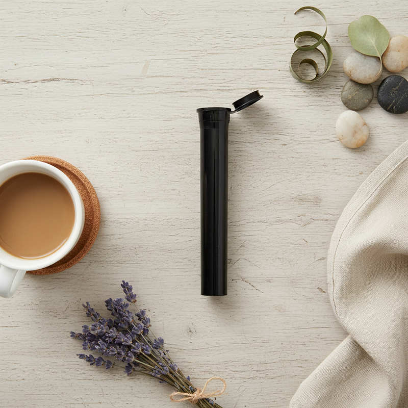 116mm Opaque Child Resistant Tube | Secure & Eco-Friendly Storage Packaging - Overhead Flatlay