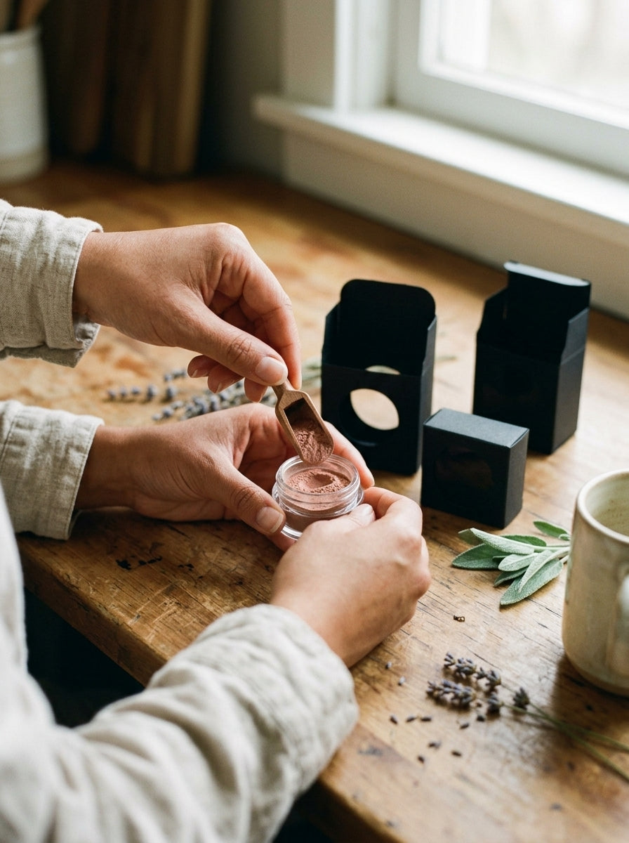 Blank Boxes for Jars — in use on a craft bench