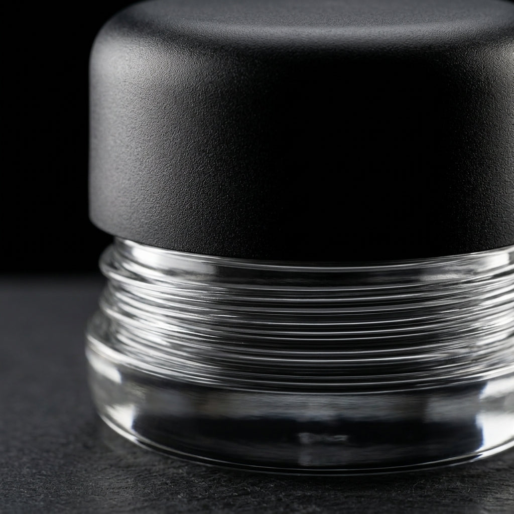 9ml Child Resistant Jar with Black Lids — finish and closure detail
