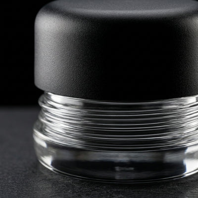 9ml Child Resistant Jar with Black Lids — finish and closure detail
