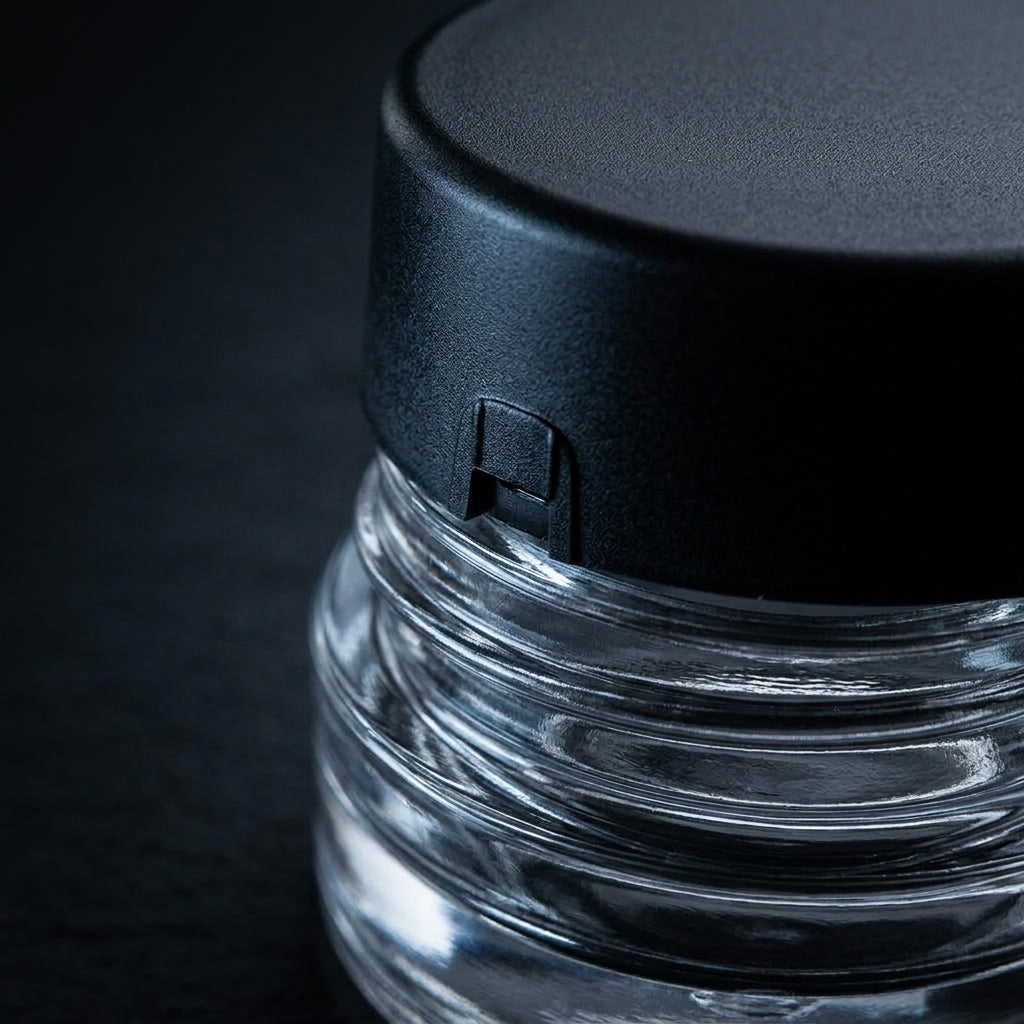 5ml Child Resistant Jar with Black Lids — finish and closure detail