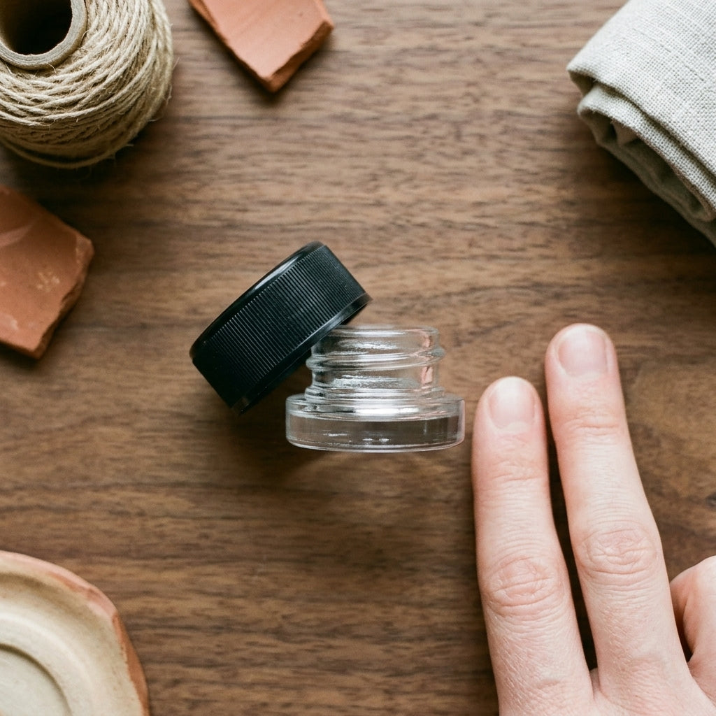 5ml Child Resistant Jar with Black Lids — size reference