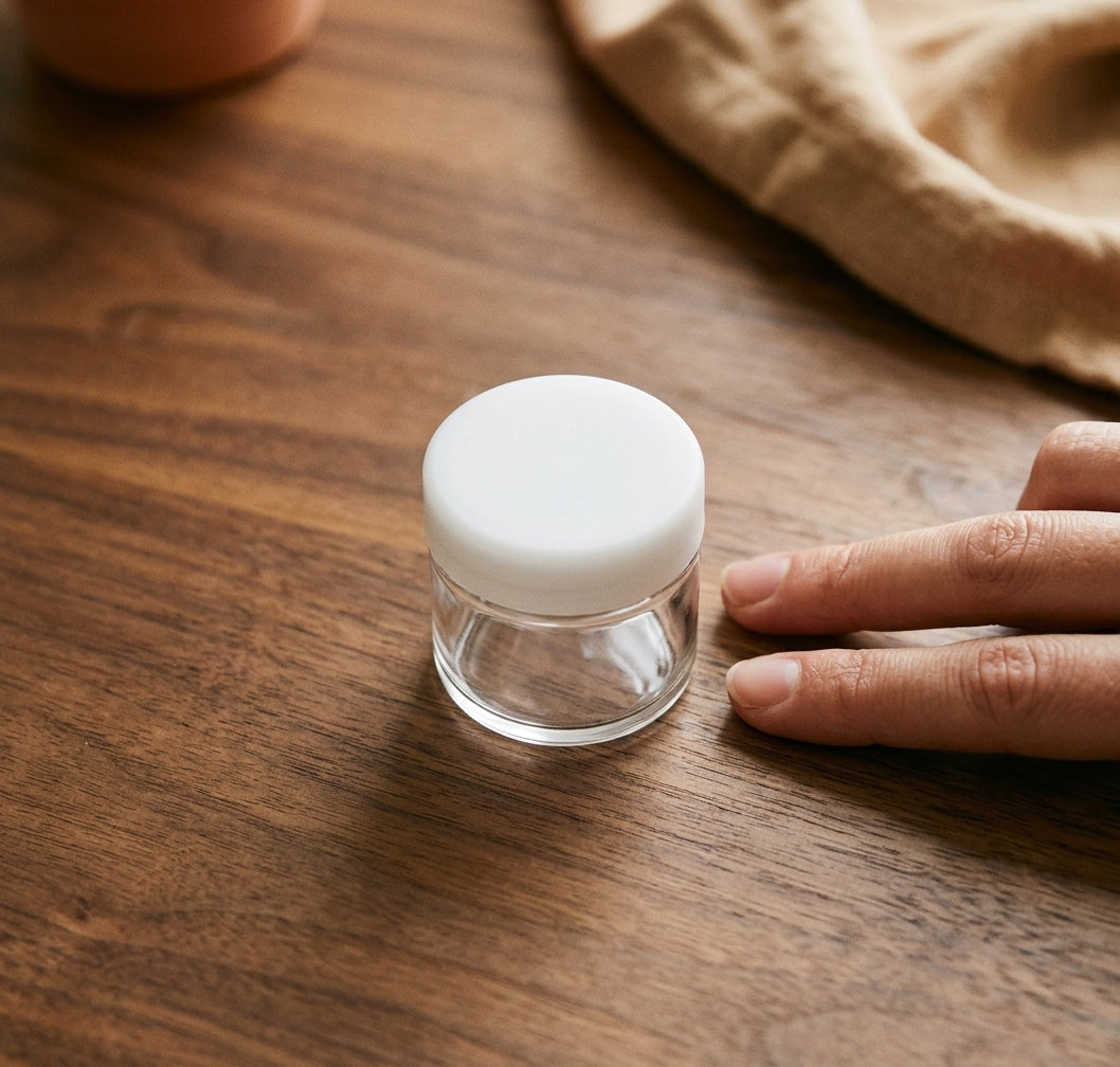 6ml Glass No-Neck Jar — size reference