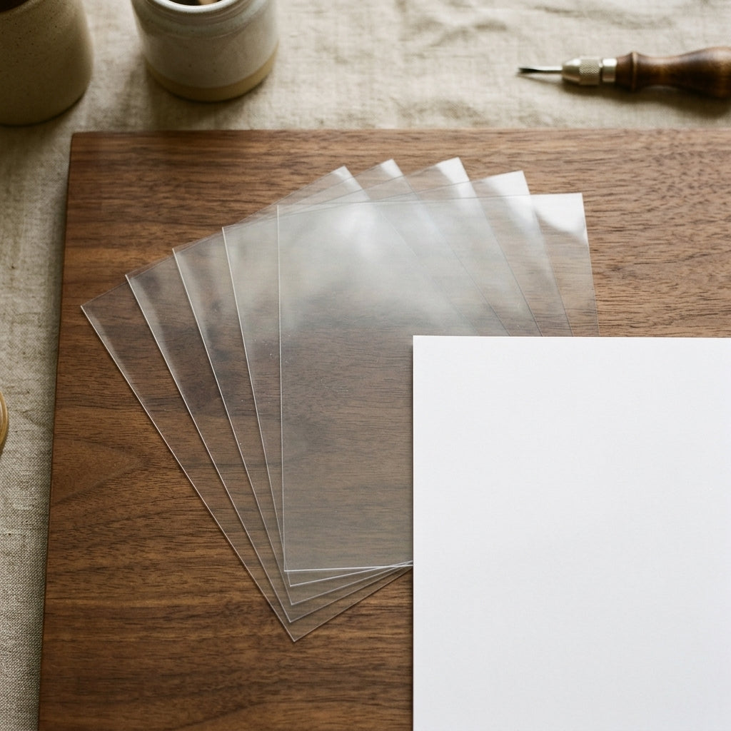 Kraft & Kitchen Clear FEP Sheets Precut — size reference