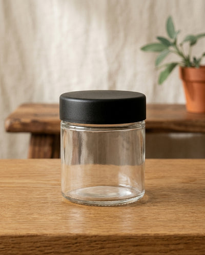 3oz Glass Jar with Black CR Lid — product shot