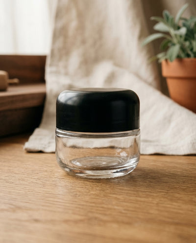 5ml Round Bottom Child Resistant Jar with Black Lids — product shot