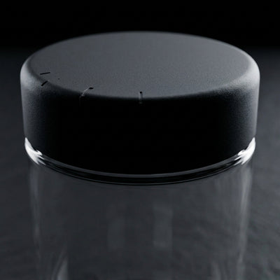 5oz Glass Jar with Black CR Lid — finish and closure detail