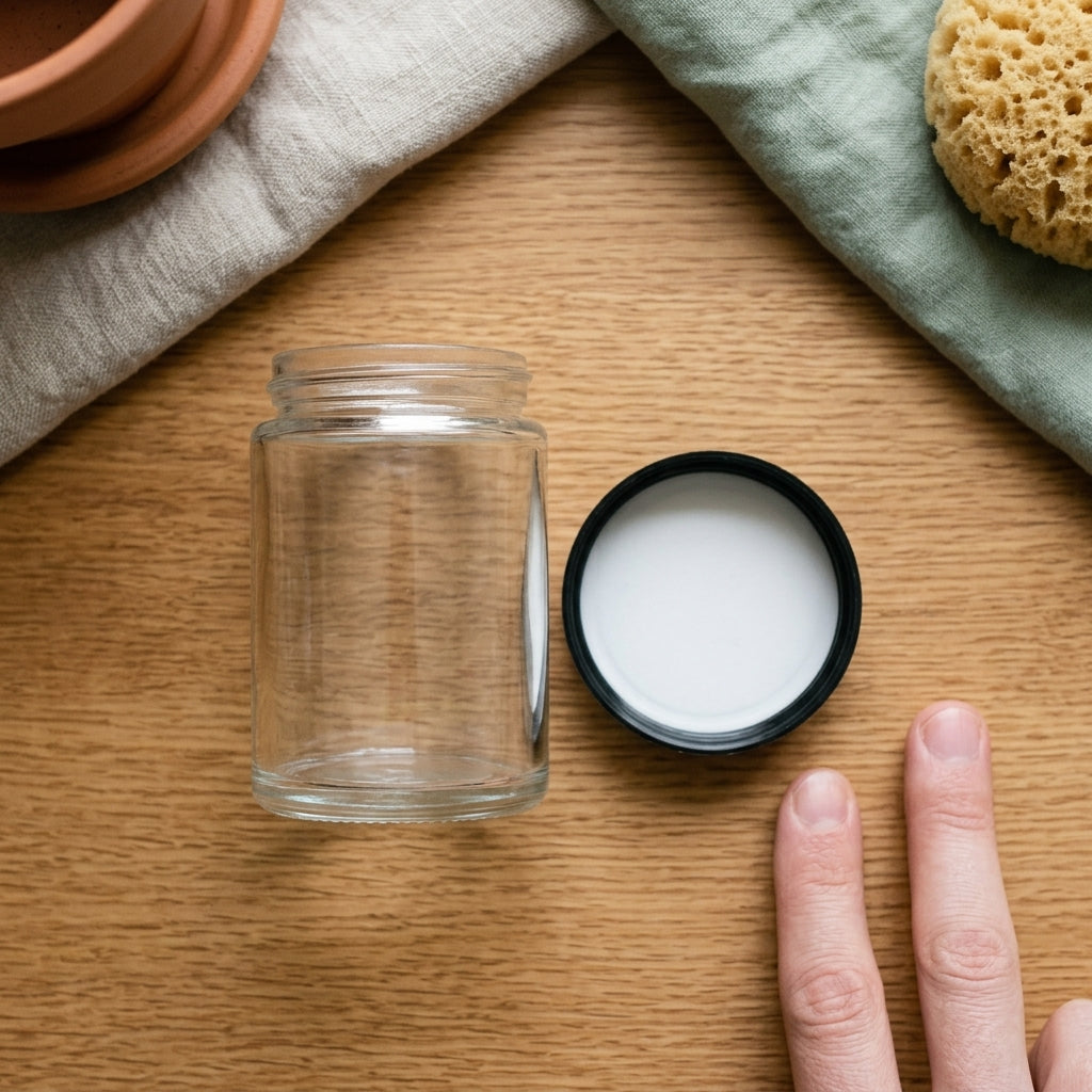 5oz Glass Jar with Black CR Lid — size reference