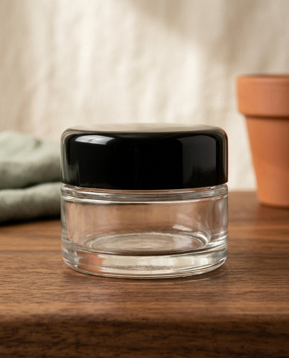 9ml Round Bottom Child Resistant Glass Jar with Lids — product shot