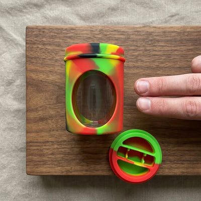 5oz Jar with Silicone Jar Jacket and Secret Container — size reference