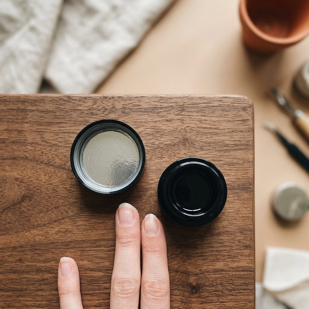 7ml UV Resistant Round Bottom Jar with Child Resistant Black Lids — size reference