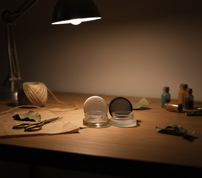 7ml Screw Top Jars with Lids - Workspace Scene