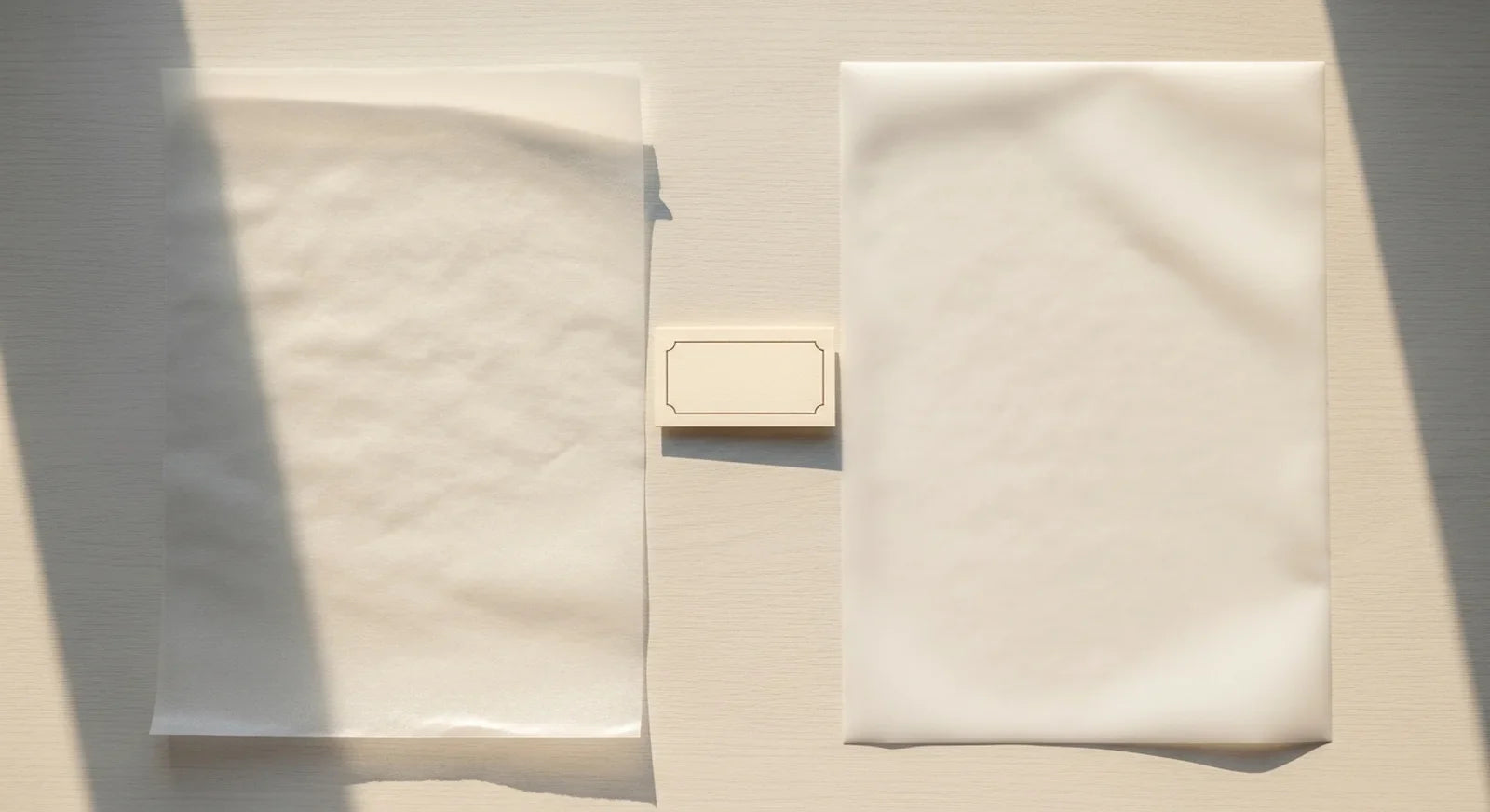 Glassine paper and silicone release paper side by side on a craft workspace