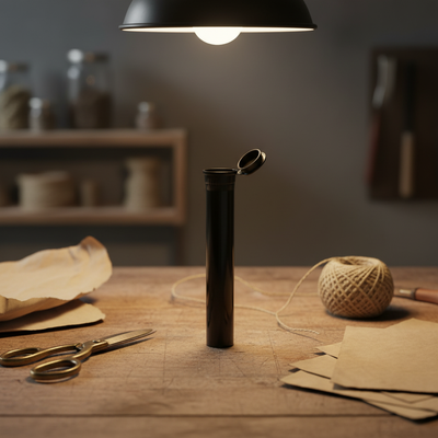116mm Opaque Child Resistant Tube | Secure & Eco-Friendly Storage Packaging - Workspace Scene