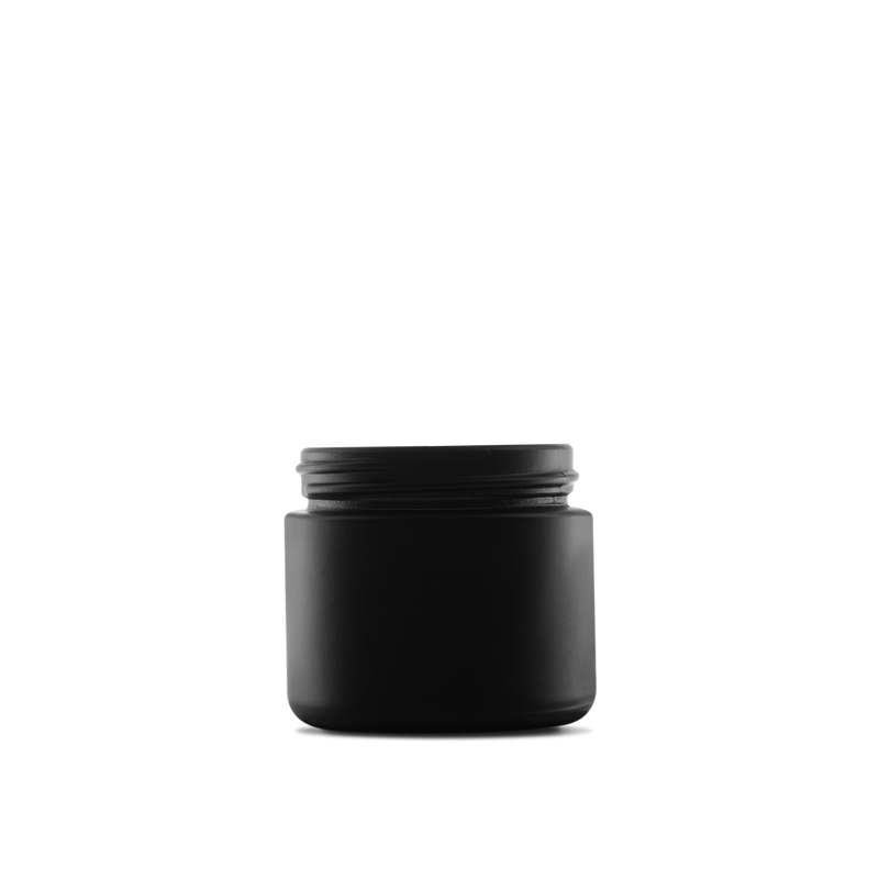 2 oz Black Frosted Glass Jar, Straight-Sided, Case of 120