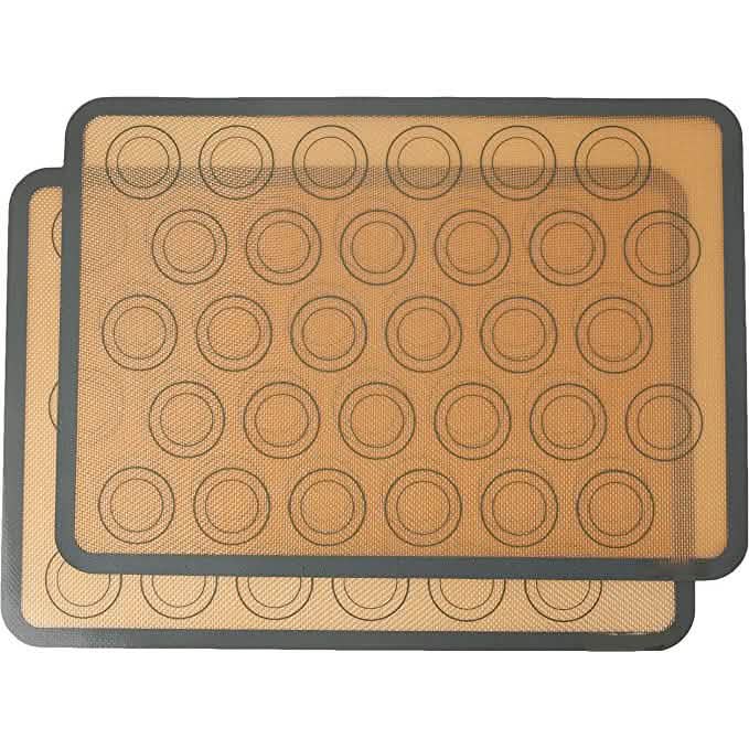 Silicone Baking Mat with Macaron Guides, 2 Pack