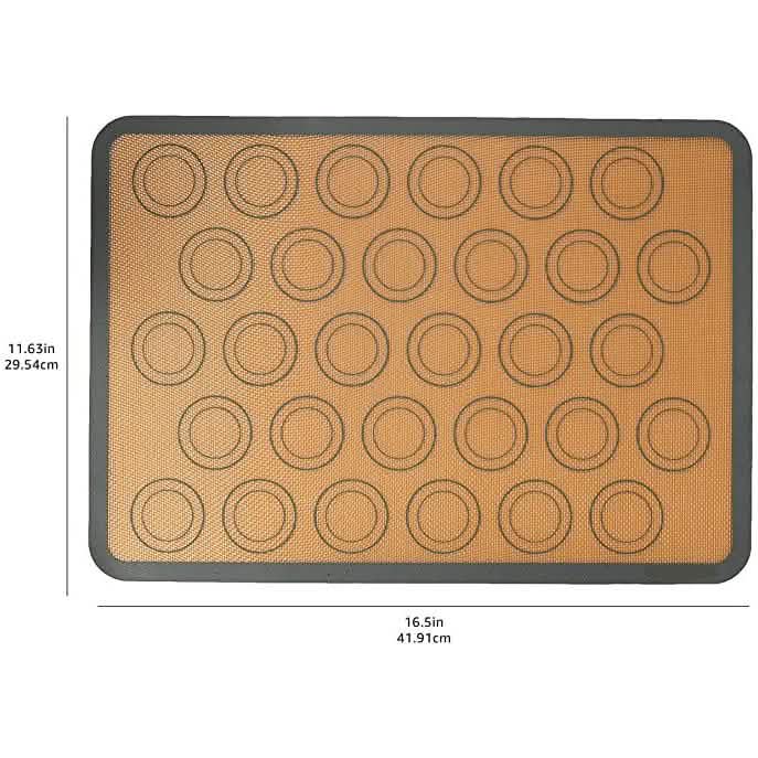 Silicone Baking Mat with Macaron Guides, 2 Pack