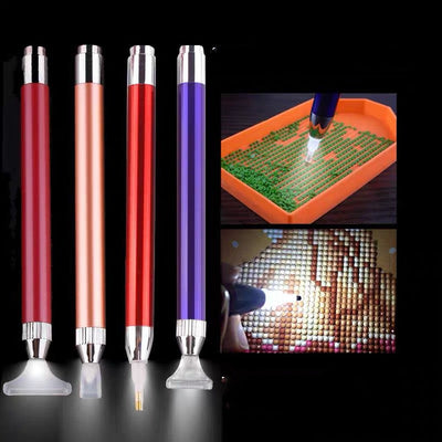Luminous Point Drill Pen for Diamond Painting - in use demonstration