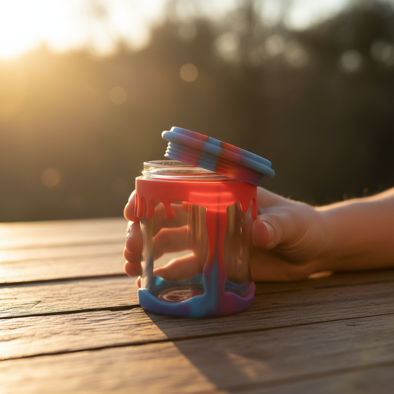 3oz Honey Jar with Silicone Jacket - Detail Closeup