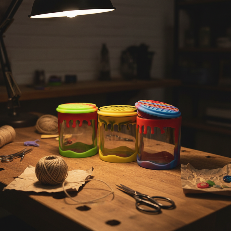3oz Honey Jar with Silicone Jacket - Workspace Scene