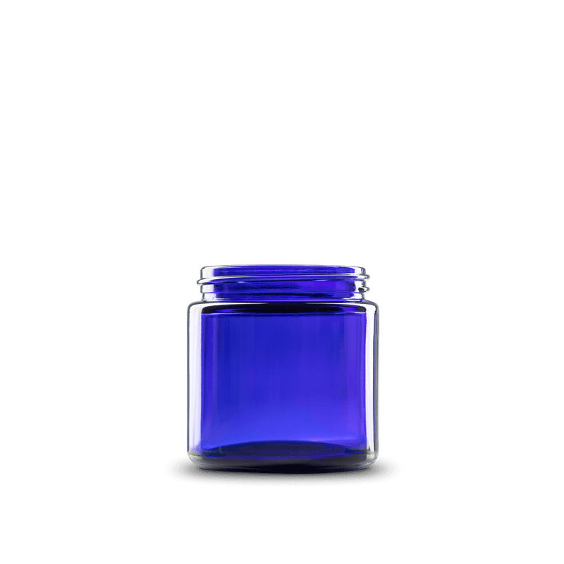 4 oz Blue Glass Jar, Straight-Sided, Case of 90
