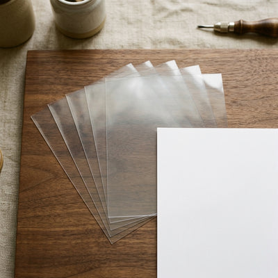Kraft & Kitchen Clear FEP Sheets Precut — size reference