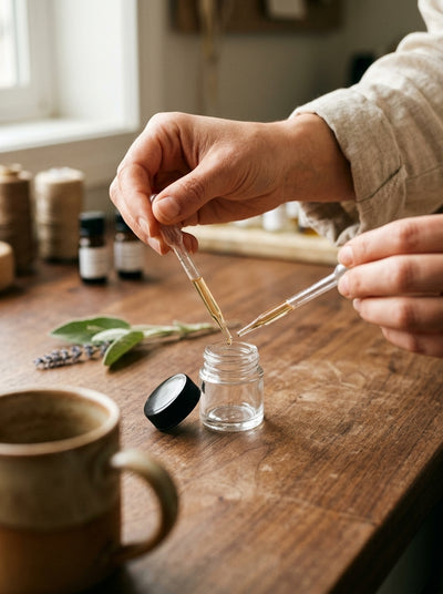 5ml Screw Top Jar with Black Lids — in use on a craft bench