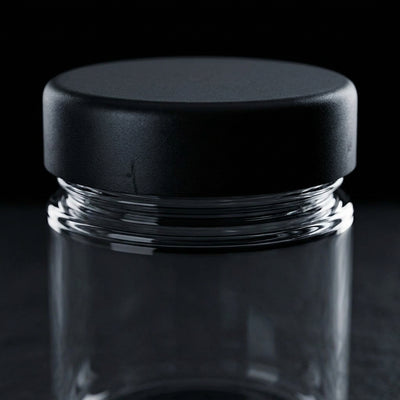 3oz Glass Jar with Black CR Lid — finish and closure detail