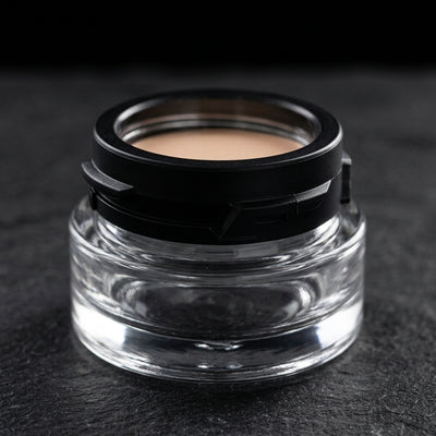 5ml UV Resistant Round Bottom Jar with Child Resistant Black Lids — finish and closure detail
