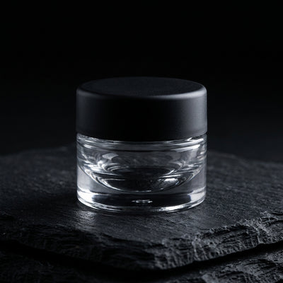 5ml UV Resistant Round Bottom Jar with Child Resistant Black Lids — product shot