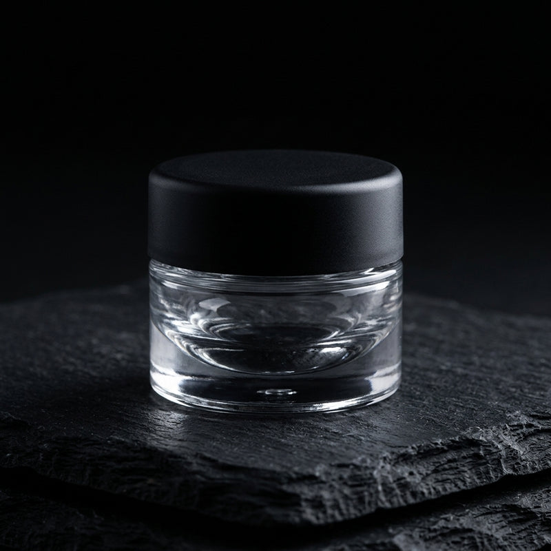 5ml UV Resistant Round Bottom Jar with Child Resistant Black Lids — product shot