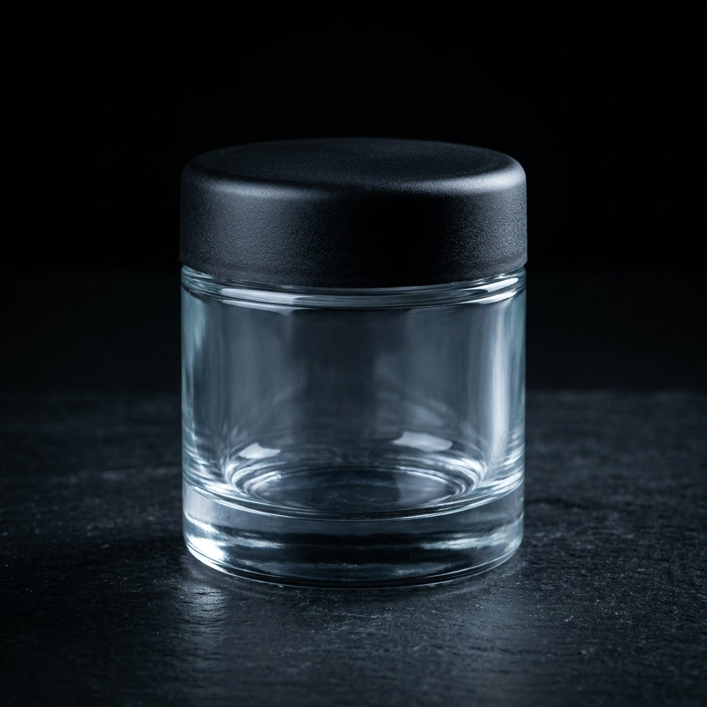 5ml Round Bottom Child Resistant Jar with Black Lids — product shot