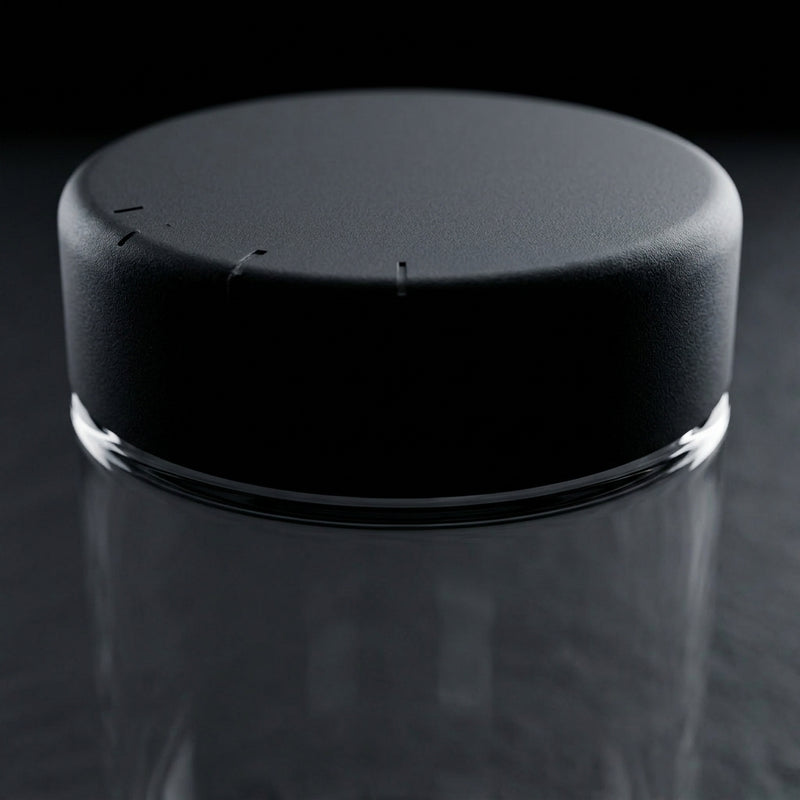 5oz Glass Jar with Black CR Lid — finish and closure detail
