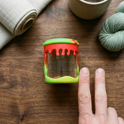 3oz Honey Jar with Silicone Jacket — size reference