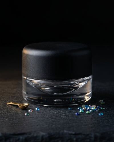 7ml UV Resistant Round Bottom Jar with Child Resistant Black Lids — in craft-studio context