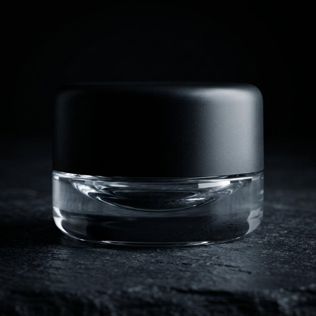 7ml UV Resistant Round Bottom Jar with Child Resistant Black Lids — product shot
