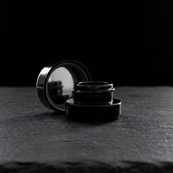 5ml UV Resistant Round Bottom Jar with Child Resistant Black Lids