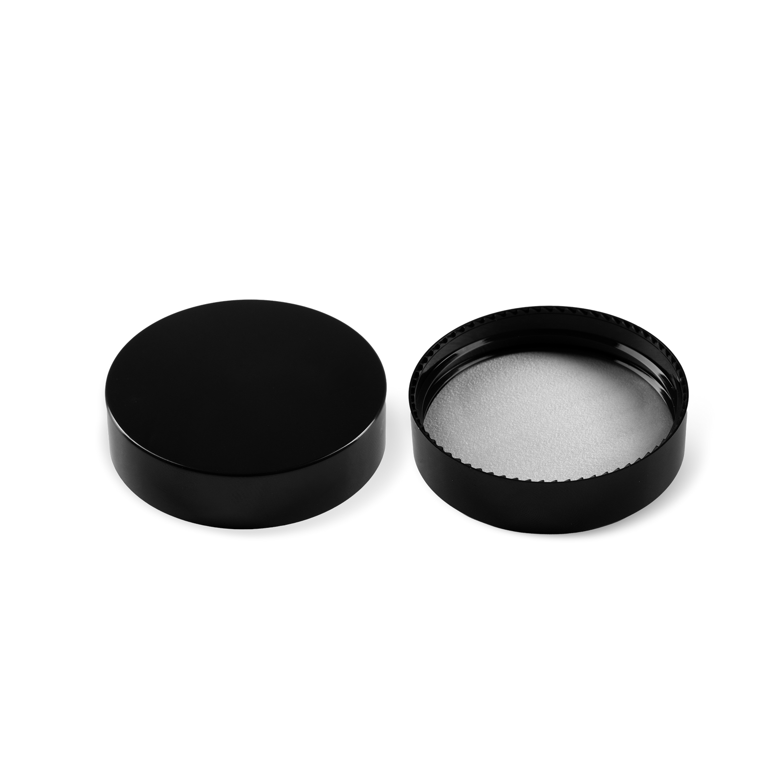 54-410 Black PP Plastic Lid with PE Liner, Case of 120