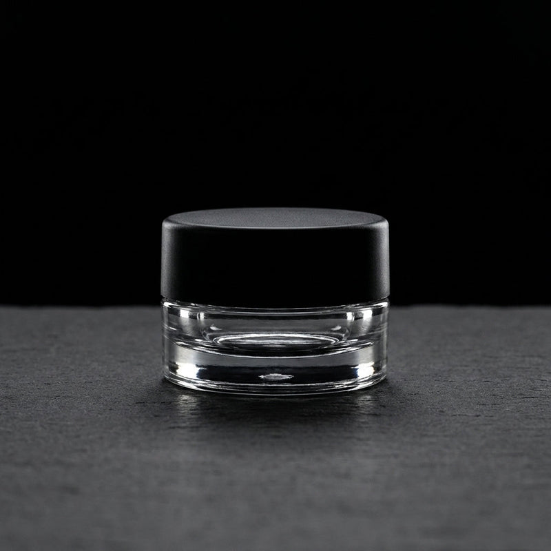 5ml Round Bottom Child Resistant Jar with Black Lids