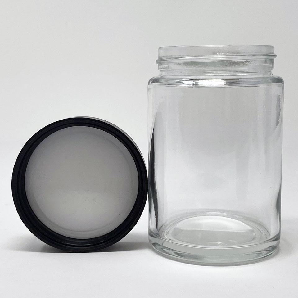 5oz Glass Jar with Black CR Lid - Kraft & Kitchen